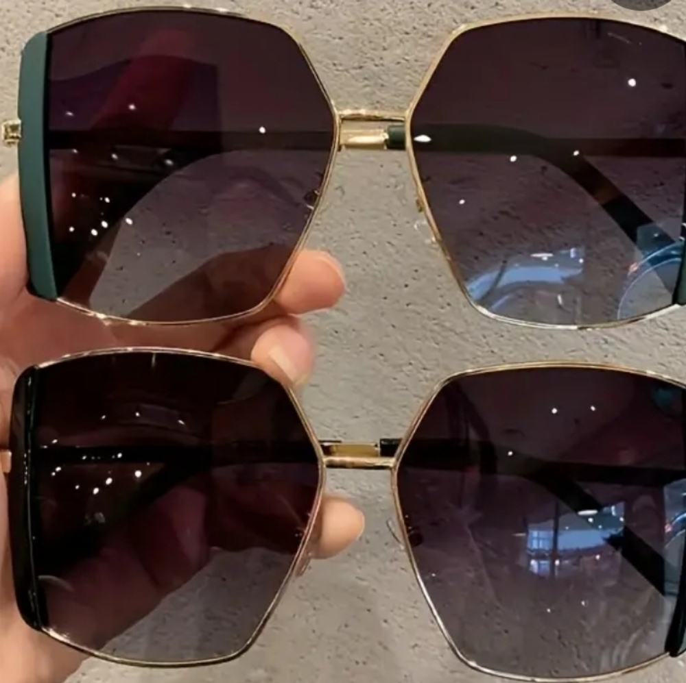 OVERSIZED SQUARE WOMANS UNISEX TRENTY VINTAGE METAL FRAME GRADIANT LENS hp🔥🔥🔥 - Picture 2 of 8